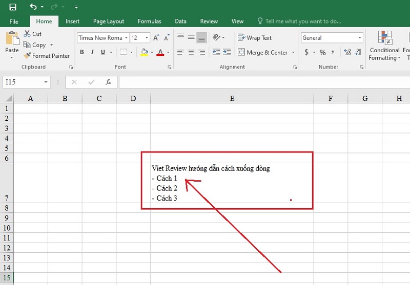 Cách xuống dòng trong Excel như thế nào?