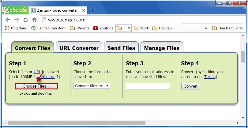 Zamzar.com hỗ trợ chuyển đổi PDF sang ảnh