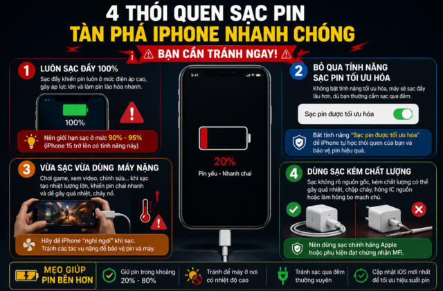 4 Thói Quen Sạc Pin iPhone Khó Đổi, Khiến Pin Giảm Tuổi Thọ
